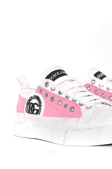 Dolce & Gabbana Pembe Beyaz 38 Kadın Sneaker.